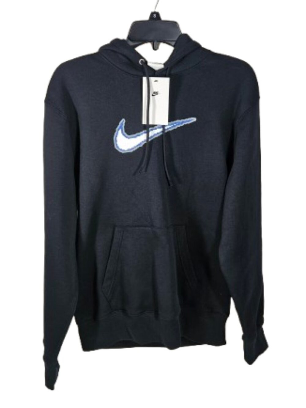 Nike Black Fleece Hoodie with White Swoosh Men's Size Small NEW HV0854-010